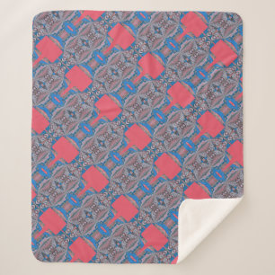 Psychedelic Fun Fractal Pattern & Text Sherpa Blanket