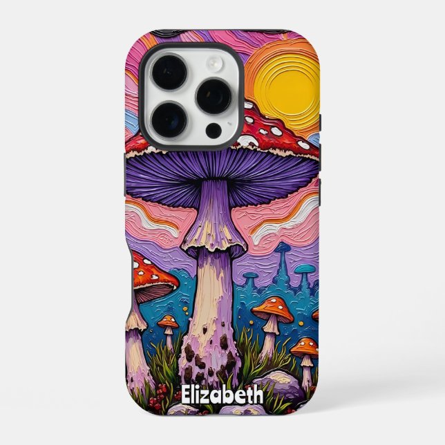 Psychedelic Fungi Garden iPhone Case (Back)