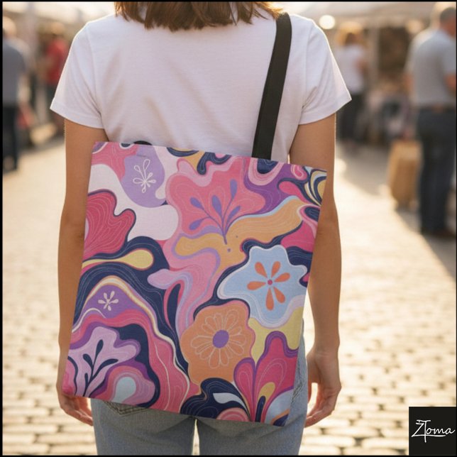 Psychedelic Garden Tote Bag (Creator Uploaded)