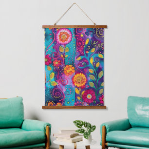 Psychedelic Garden – Whimsy in Bloom Hanging Tapestry