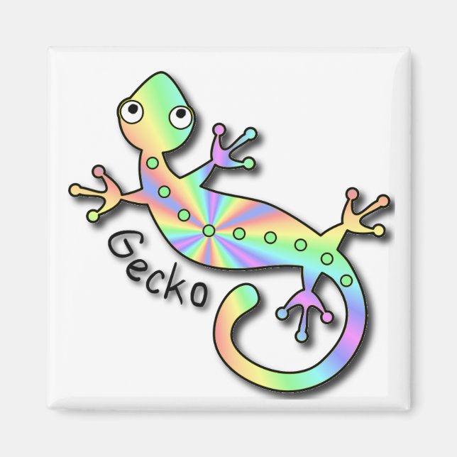Psychedelic Gecko Magnet (Front)