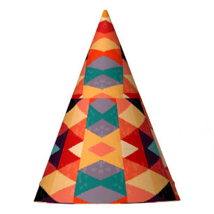 Psychedelic Geometric Background: Vintage Grunge. Party Hat