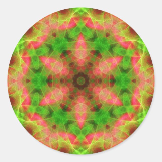 Psychedelic Geometric Fluro Weave Sticker (Front)