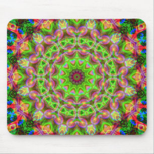 Psychedelic Geometric Mandala Ball Mousepad