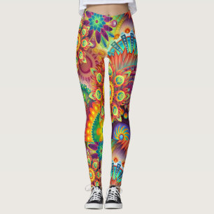 Psychedelic Geometric Mandala Pattern  Leggings