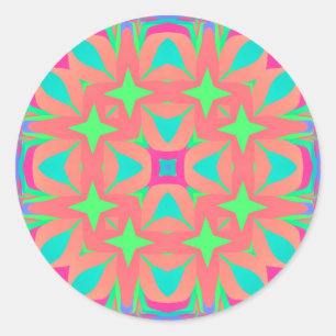 Psychedelic Geometry Mandala Classic Round Sticker