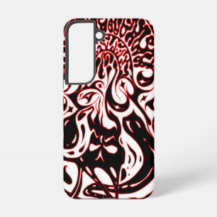 Psychedelic Ghost - Black White and Red Samsung Galaxy Case