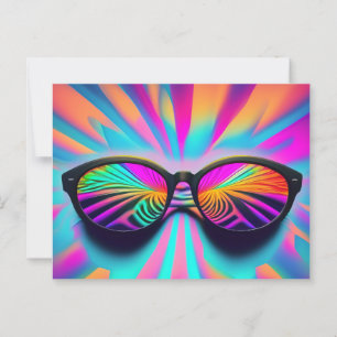 Psychedelic Glasses Postcard