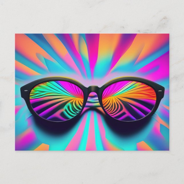 Psychedelic Glasses Postcard (Front)
