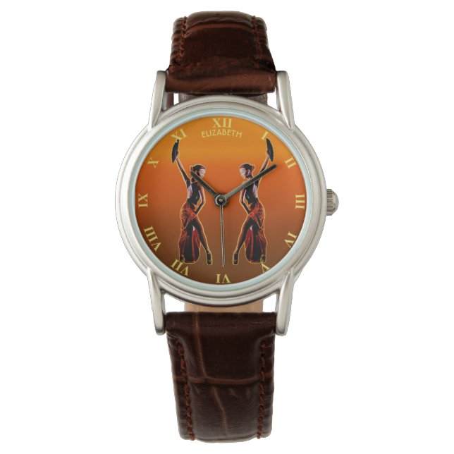 Psychedelic Glowing Spanish Flamenco Classic Dance Watch (Front)
