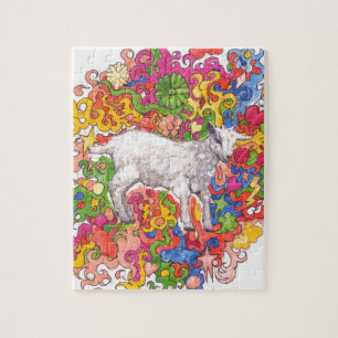 Psychedelic Goat Jigsaw Puzzle