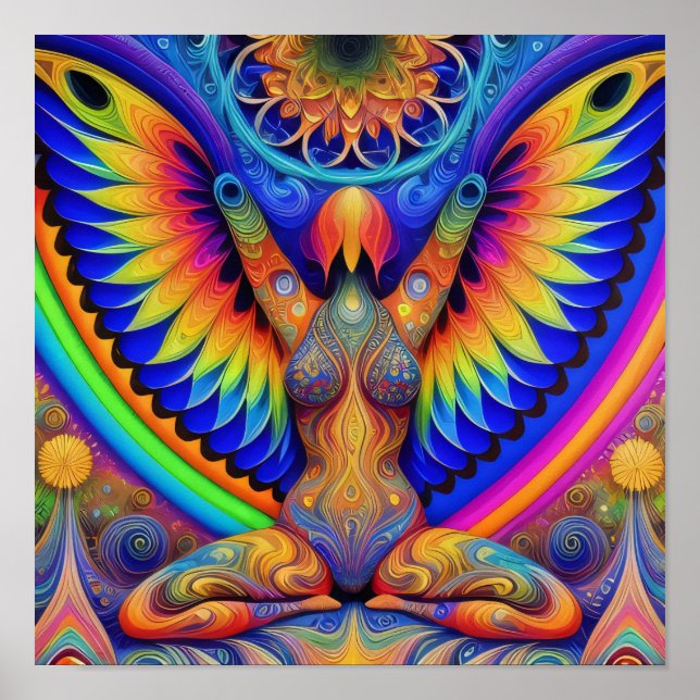 Psychedelic Goddess Colourful Poster (Front)