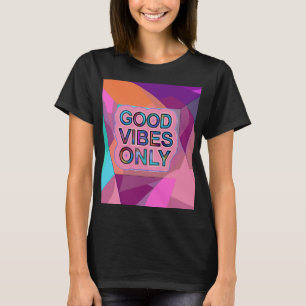 Psychedelic "Good Vibes Only" Text Graphic T-Shirt