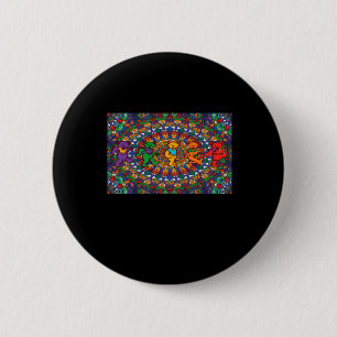 Psychedelic Grateful Dancing Bears Coloured Rainbo 6 Cm Round Badge