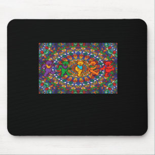 Psychedelic Grateful Dancing Bears Coloured Rainbo Mouse Mat