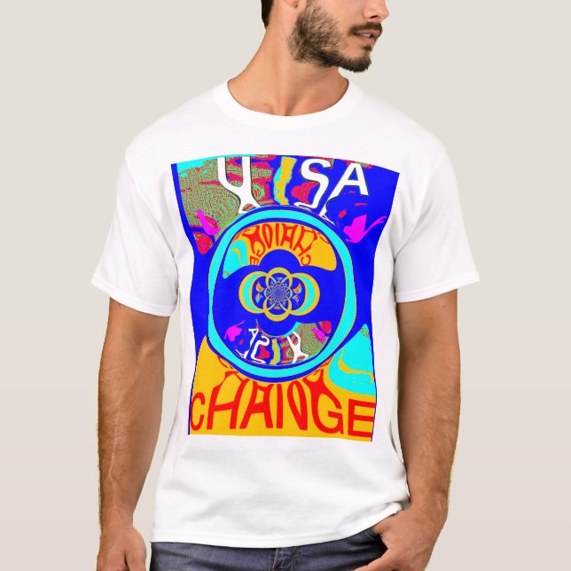 Psychedelic Groove: Pop Art Abstract Energy T-Shirt (Front)