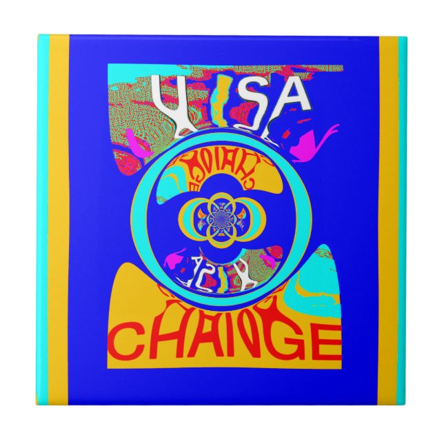 Psychedelic Groove: Pop Art Abstract Energy Tile (Front)