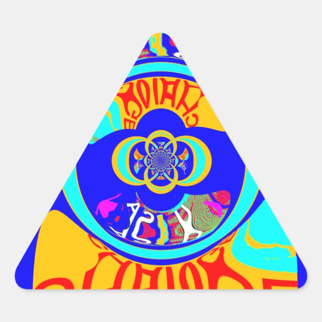 Psychedelic Groove: Pop Art Abstract Energy Triangle Sticker (Front)