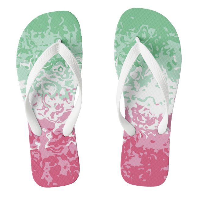 Psychedelic Groovy Abstract Abrosexual Pride Flag Flip Flops (Footbed)