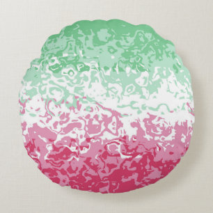 Psychedelic Groovy Abstract Abrosexual Pride Flag Round Cushion