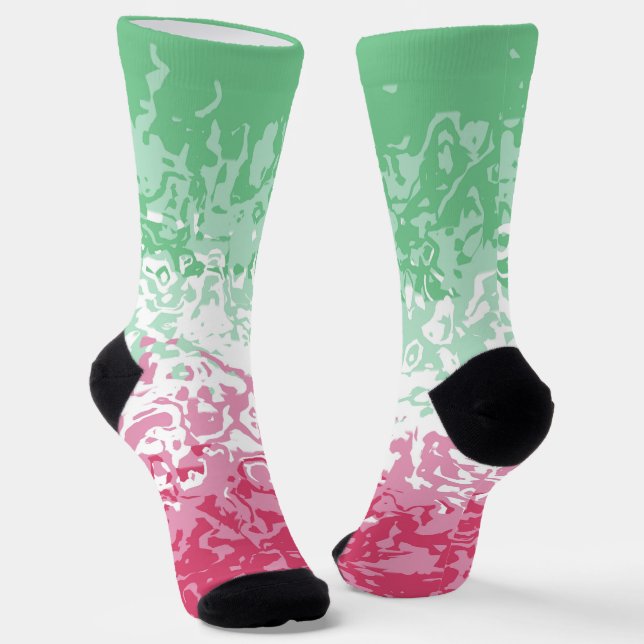 Psychedelic Groovy Abstract Abrosexual Pride Flag Socks (Angled)