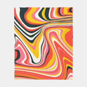 Psychedelic groovy background. Colourful abstract  Fleece Blanket