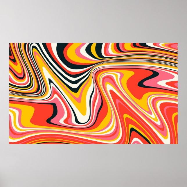 Psychedelic groovy background. Colourful abstract  Poster (Front)