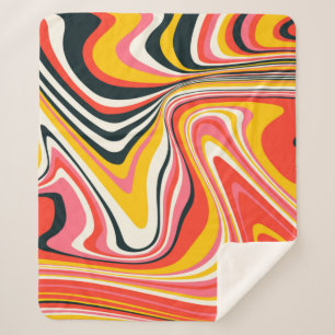 Psychedelic groovy background. Colourful abstract  Sherpa Blanket