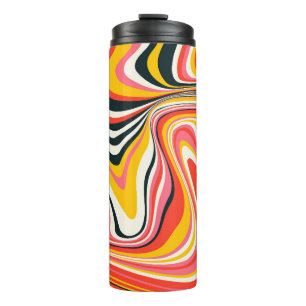 Psychedelic groovy background. Colourful abstract Thermal Tumbler