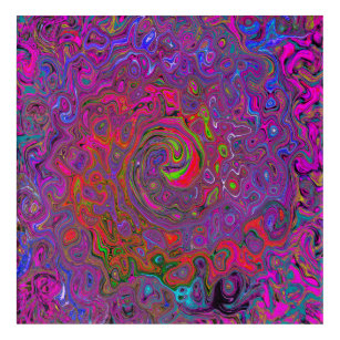 Psychedelic Groovy Magenta Retro Liquid Swirl Acrylic Print