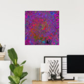 Psychedelic Groovy Magenta Retro Liquid Swirl Poster (Home Office)