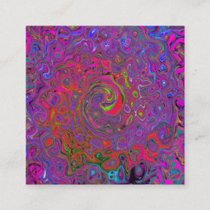Psychedelic Groovy Magenta Retro Liquid Swirl Referral Card