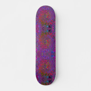Psychedelic Groovy Magenta Retro Liquid Swirl Skateboard