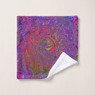 Psychedelic Groovy Magenta Retro Liquid Swirl Wash Cloth