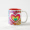 Psychedelic Groovy Peace Sign & Heart Love Mug ♥