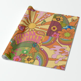 Psychedelic Groovy Retro Wrapping Paper