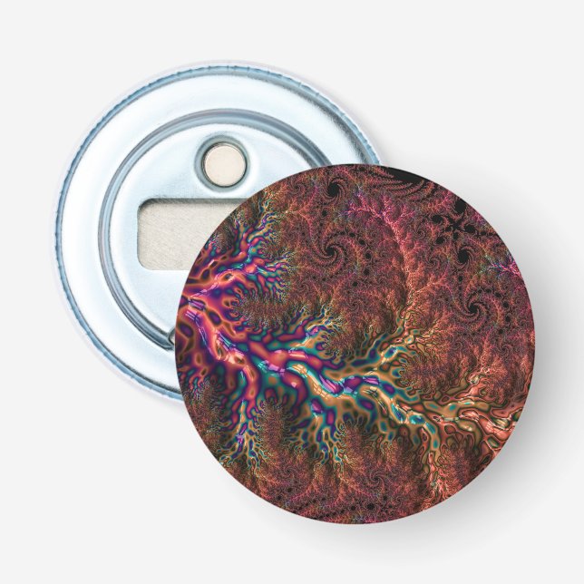 Psychedelic Groovy Trippy Funky Colourful Fractal Bottle Opener (Front)