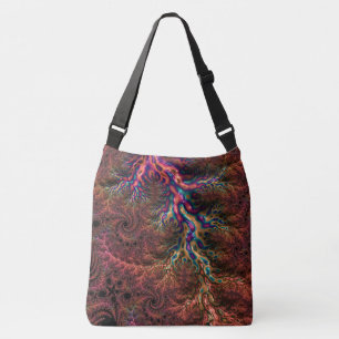 Psychedelic Groovy Trippy Funky Colourful Fractal Crossbody Bag