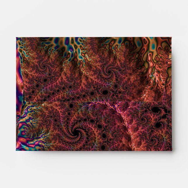 Psychedelic Groovy Trippy Funky Colourful Fractal Envelope (Back (Top Flap))