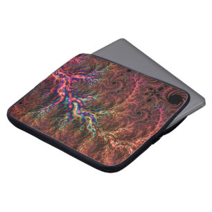 Psychedelic Groovy Trippy Funky Colourful Fractal Laptop Sleeve
