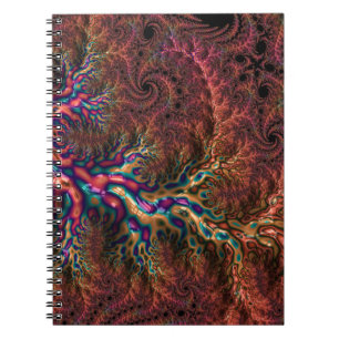 Psychedelic Groovy Trippy Funky Colourful Fractal Notebook