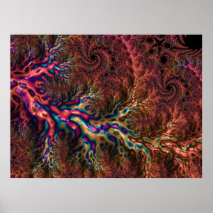 Psychedelic Groovy Trippy Funky Colourful Fractal Poster