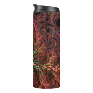 Psychedelic Groovy Trippy Funky Colourful Fractal Thermal Tumbler