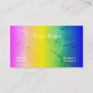 Psychedelic grunge rainbow stripes business card