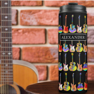 Psychedelic Guitar Pop Art Personalized Thermal Tumbler