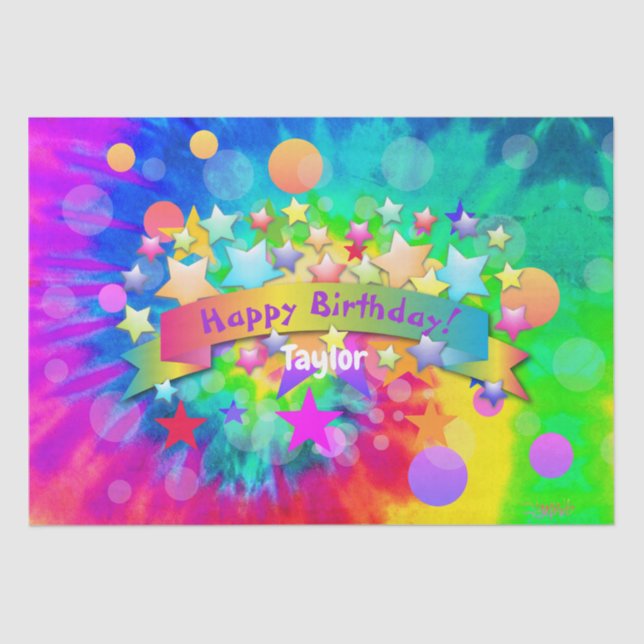 Psychedelic Happy Birthday Tissue Paper HAMbyWG (Front)