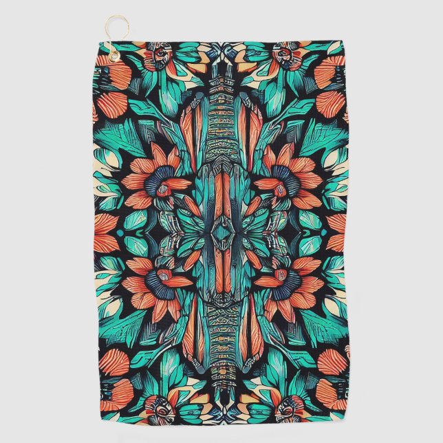 Psychedelic Hawaiian Golf Towel (Front)