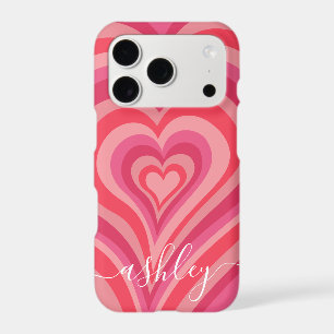 Psychedelic Hearts Calligraphy Script Name Pinks