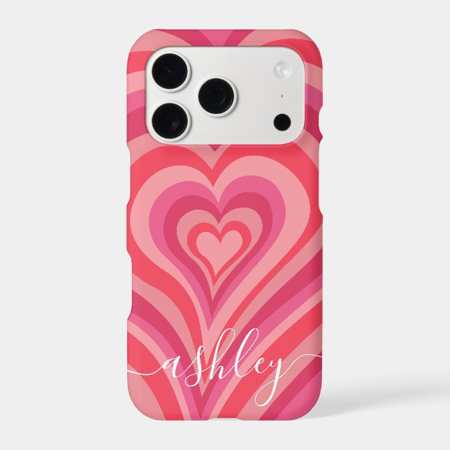 Psychedelic Hearts Calligraphy Script Name Pinks (Back)