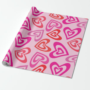 Psychedelic Hearts Love Valentine's day Wrapping Paper